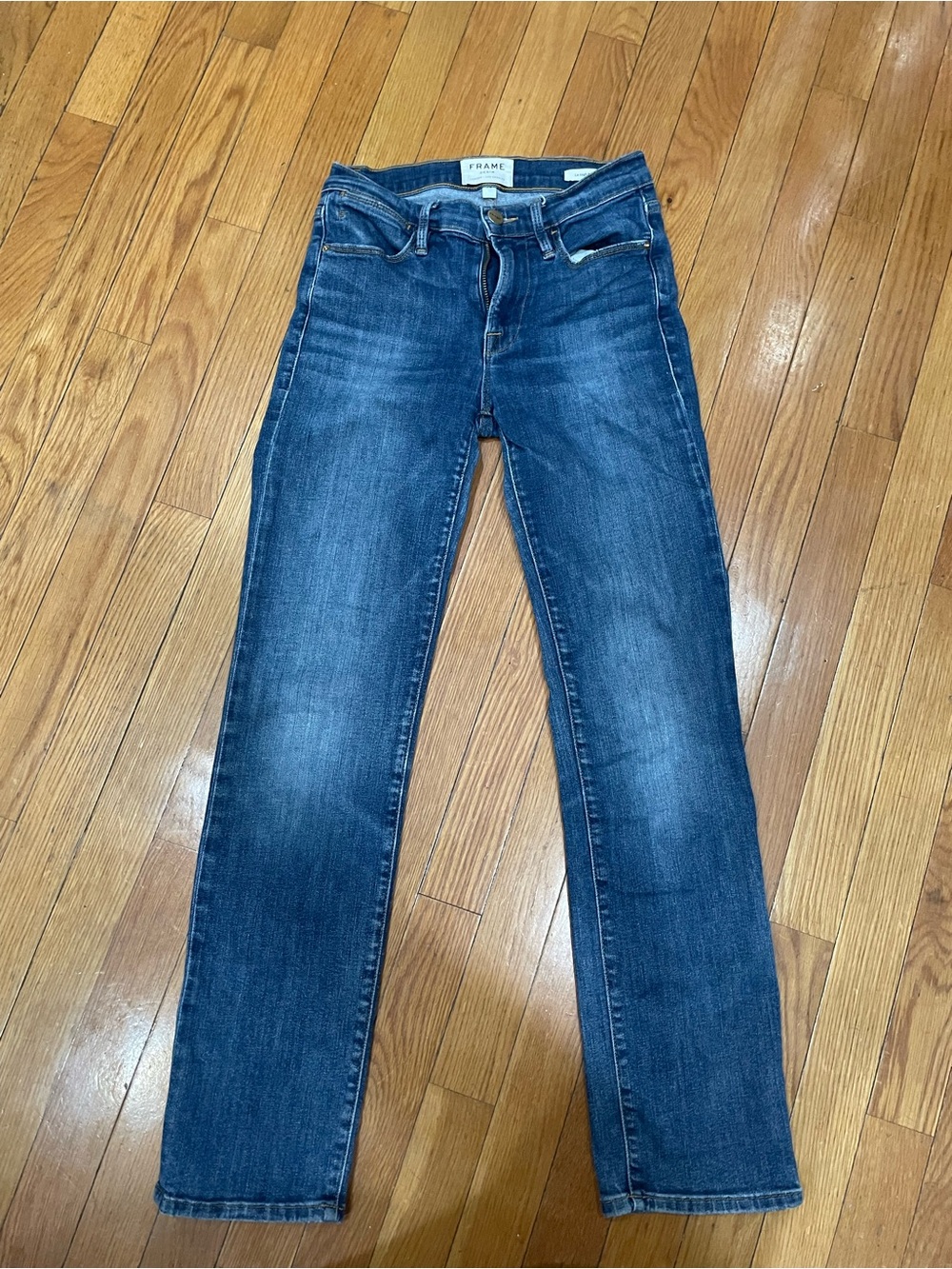 Frame Denim Women’s Slim Straight Jeans in Dark Blue size 24